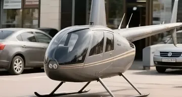 Rentner flog mit einem Hubschrauber in den Supermarkt: ein ungewöhnlicher Weg, wenn das Auto zu weit weg ist