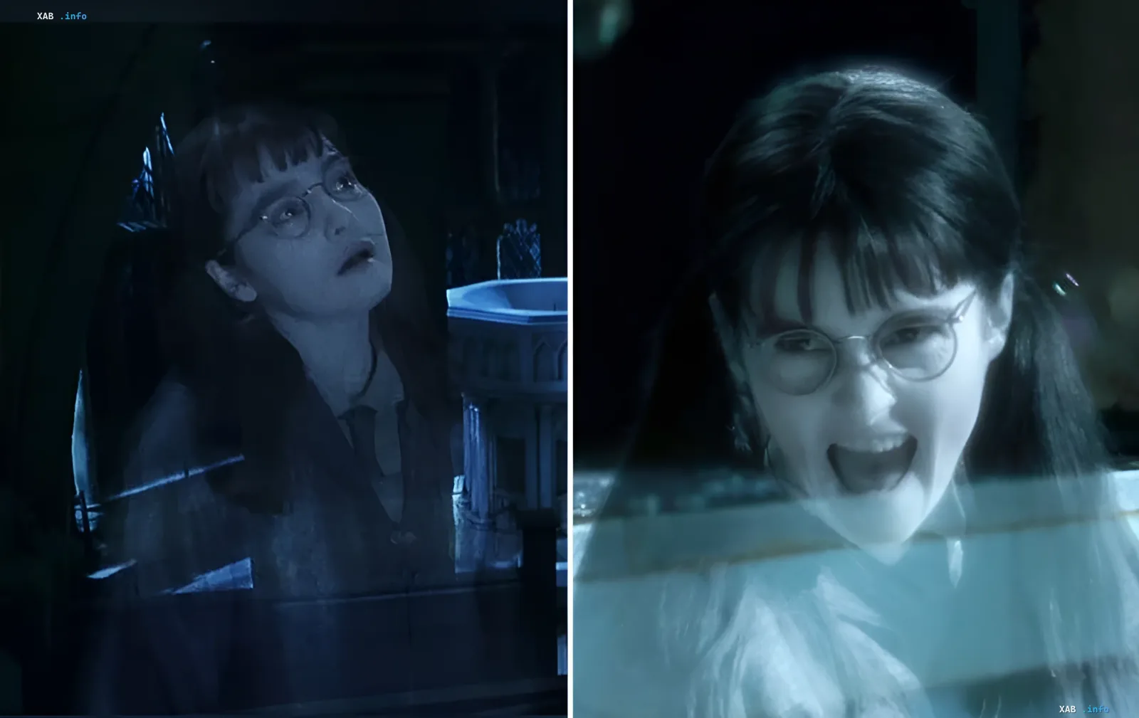 Shirley Henderson als Heulende Myrtle: ikonische Szene aus 'Harry Potter und der Stein der Weisen', die ihre emotionale Darstellung zeigt