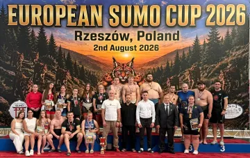 Українська збірна з сумо на п'єдесталі European Sumo Cup 2026 у Равахі, Польща: спортсмени з золотими медалями та командним кубком