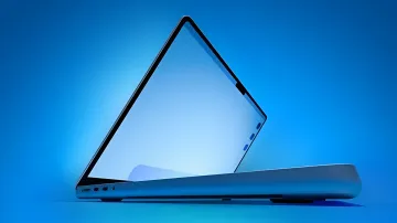 Концептуальный дизайн будущего ноутбука Apple с ультратонким OLED-дисплеем, представленный в стиле Apple Ultra