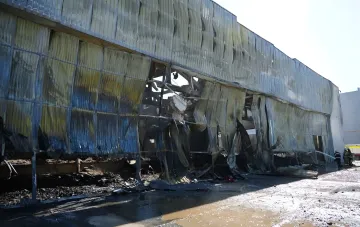 Zerstörte Kromberg & Schubert Fabrik in Schytomyr nach Angriff russischer Streitkräfte
