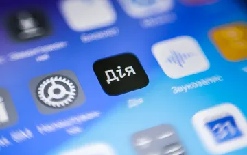 Diia app on a smartphone screen with an AI assistant for accessing government services in 2026