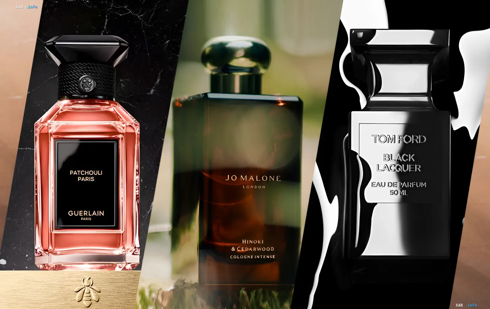 Три флакона осенних ароматов 2026: Guerlain Patchouli Paris, Jo Malone Hinoki & Cedarwood и Tom Ford Black Lacquer — главные замены летним хитам