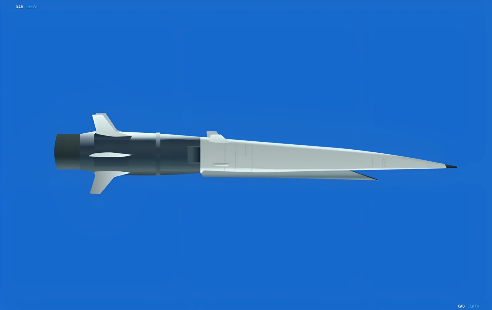 Missile on a blue background illustrating production growth in RF