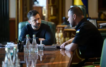 Ukrainian President Volodymyr Zelenskyy discusses enhanced NSDC powers and decree implementation control during a working meeting
