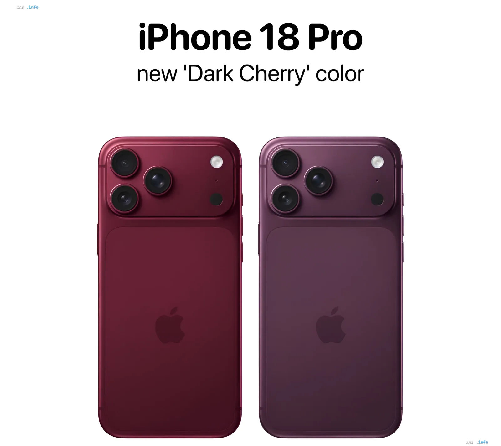 iPhone 18 Pro concept in new 'Dark Cherry' color: comparison of two premium design shades