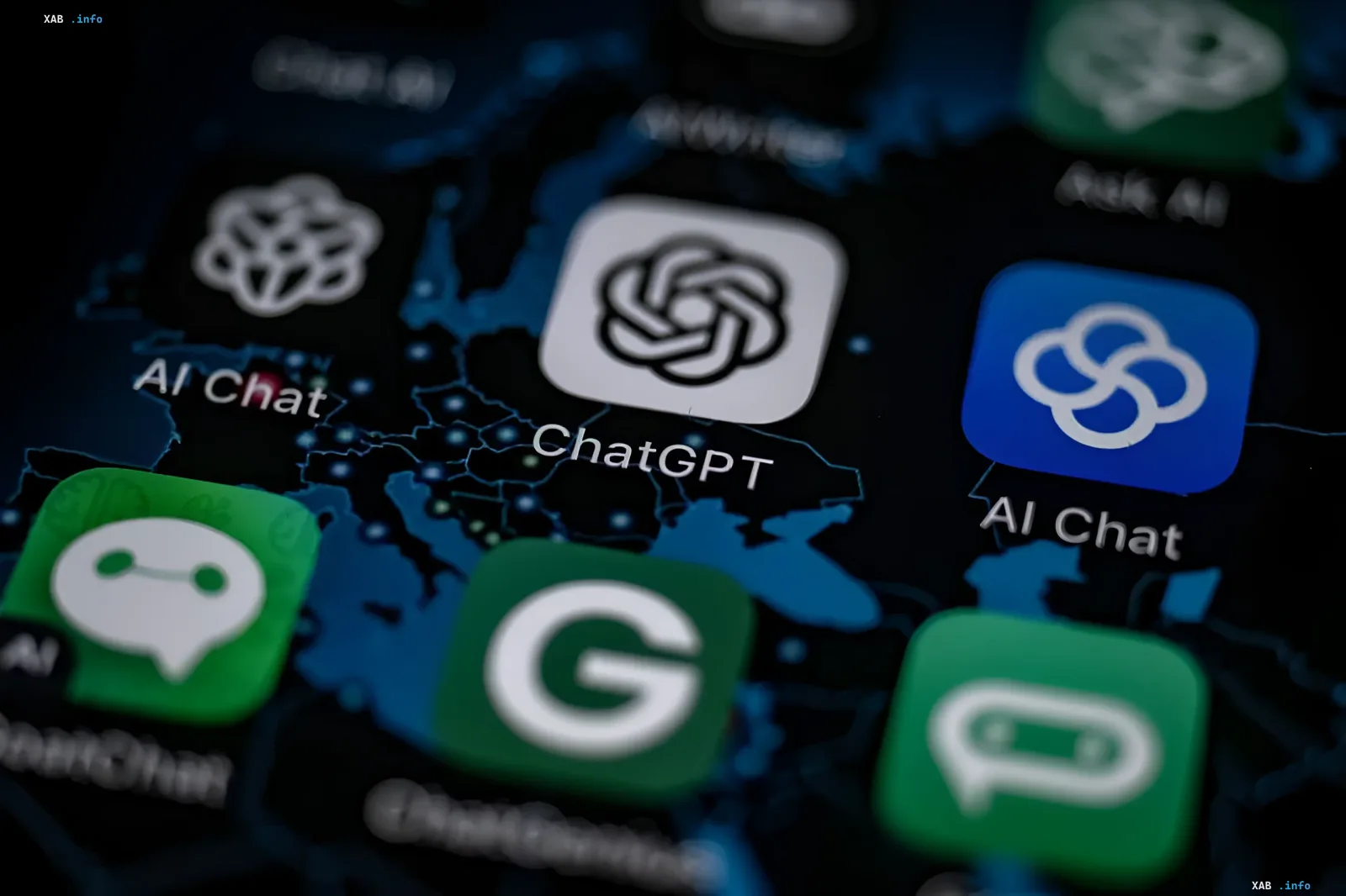 ChatGPT app icon on a smartphone screen among other AI chats, symbolizing the shift from web interfaces to desktop applications for Linux