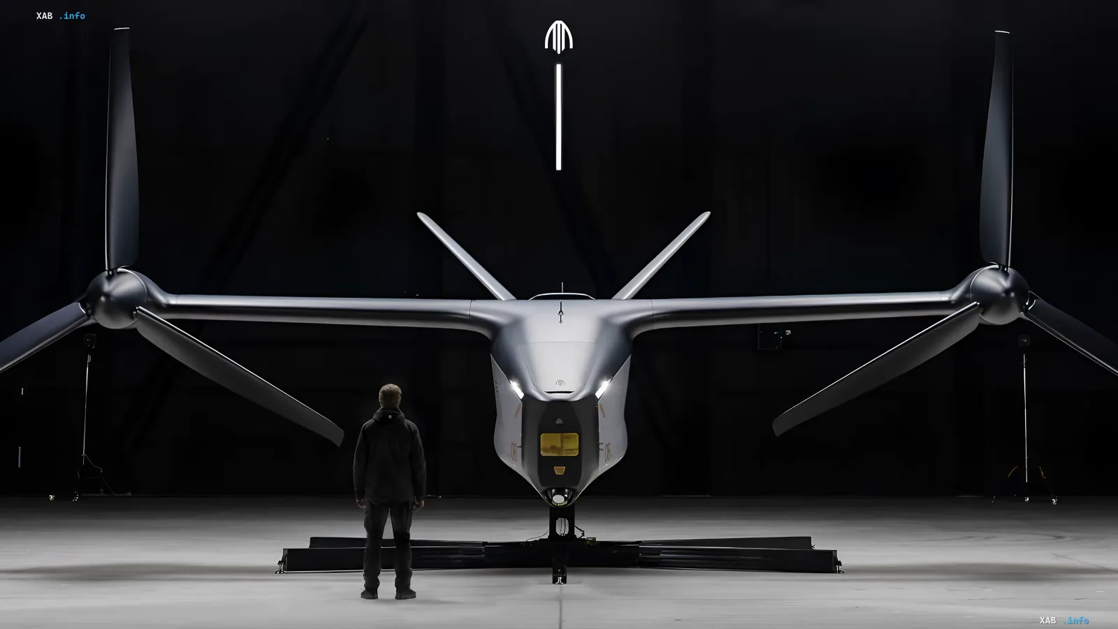 Концептуальный рендер футуристического eVTOL самолета Archer Aviation в ангаре, символизирующий поглощение активов Boeing Wisk Aero и SkyGrid