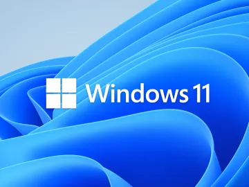 Логотип Windows 11 на фоне абстрактных синих волн — визуальное сопровождение новости об августовском обновлении с улучшениями биометрии и Проводника