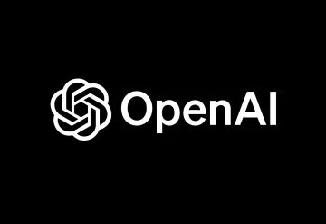OpenAI-Logo auf schwarzem Hintergrund — Symbol des Unternehmens, aus dem Schlüsselaritekt Brad Lightcap vor dem IPO ausscheidet