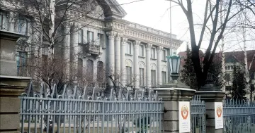 Здание посольства России в Хельсинки на фоне усиления НАТО в Финляндии