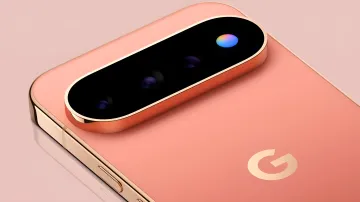Konzept von Google Pixel 11 mit pfirsichfarbenem Gehäuse und G-Logo, das Gerüchte über den Tensor G6-Chip im Jahr 2026 illustriert