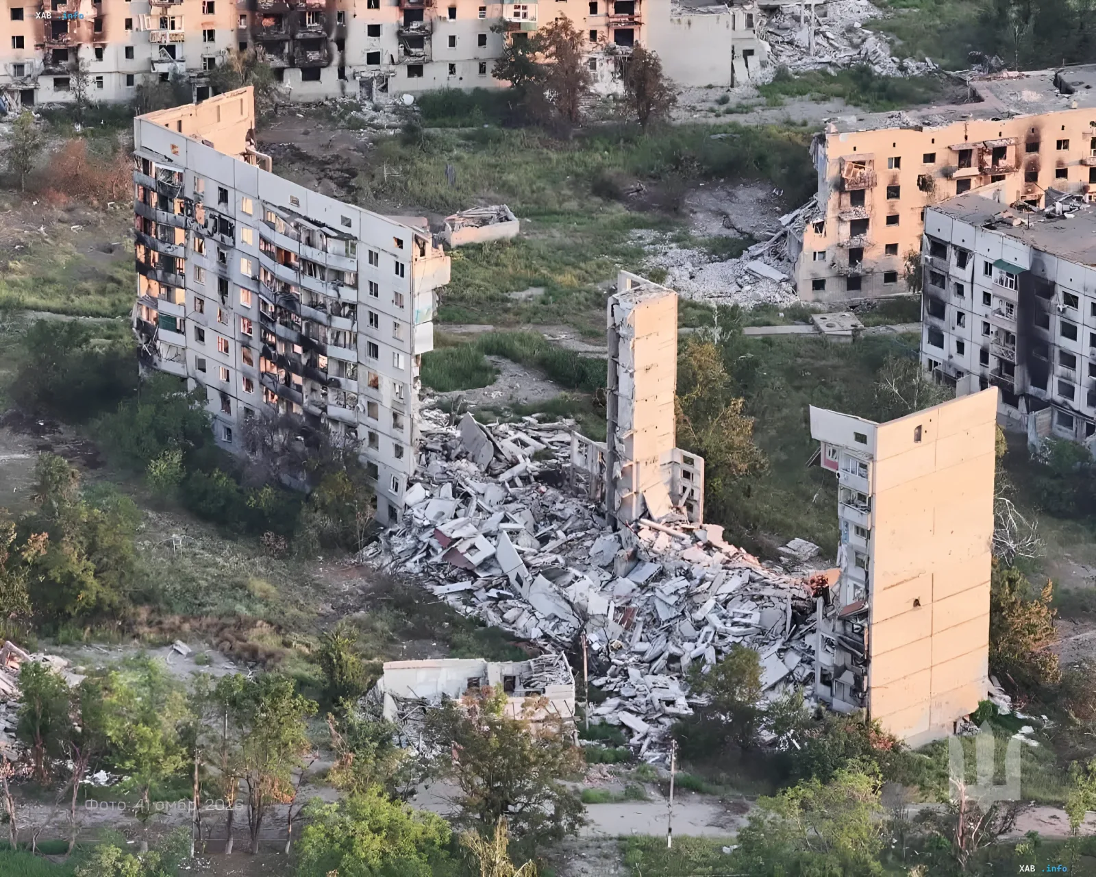 Разрушенные многоэтажные жилые дома в Купянске в августе 2026 года: последствия обстрелов и масштабные разрушения инфраструктуры