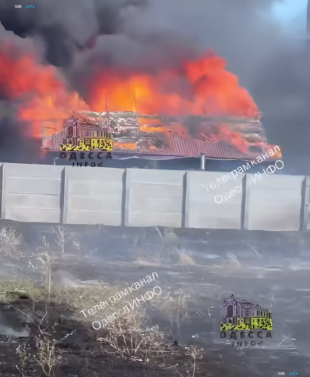 Nova Dofinovka fire: flames destroying residential sector Massive fire in Nova Dofinovka near Odesa: wall of flames engulfing residential homes, thick smoke and fire against backdrop of destroyed buildings