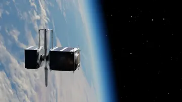 Satellit im Erdorbit: Prototyp der Weltraum-Schleuder von Space Kinetic für treibstofffreie Starts