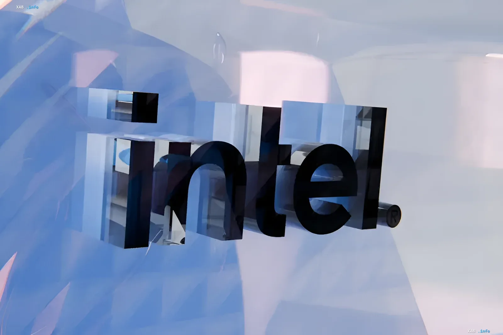 Intel logo on a glass surface, symbolizing the predicted split of the PC market into premium and budget segments
