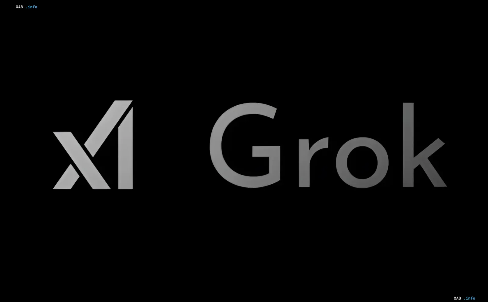 Логотип xAI и Grok на черном фоне, символизирующий связь с судебным иском о создании контента с сексуализированными детьми