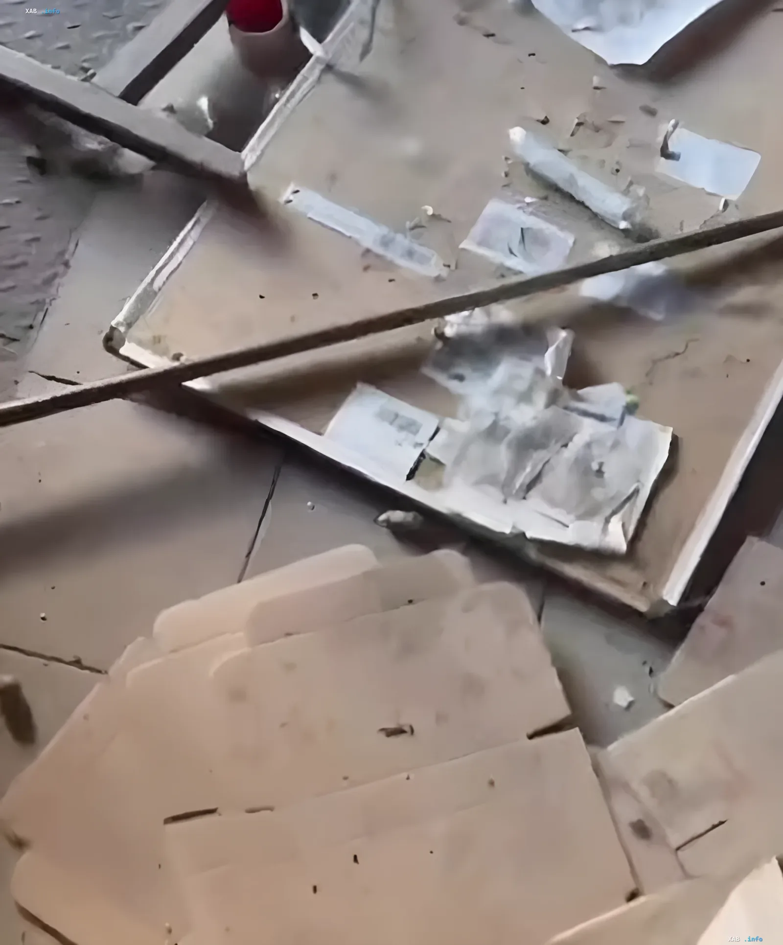 Aftermath of strike on New Post logistics hub in Kramatorsk Destroyed New Post warehouse in Kramatorsk after Russian missile strike: overturned shelves, scattered documents and debris