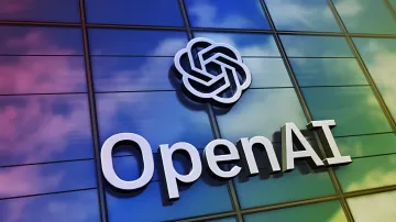 OpenAI-Logo auf der Fassade eines modernen Gebäudes, das das Wachstum des Unternehmens und die strategische Ausrichtung auf den Unternehmenssektor symbolisiert