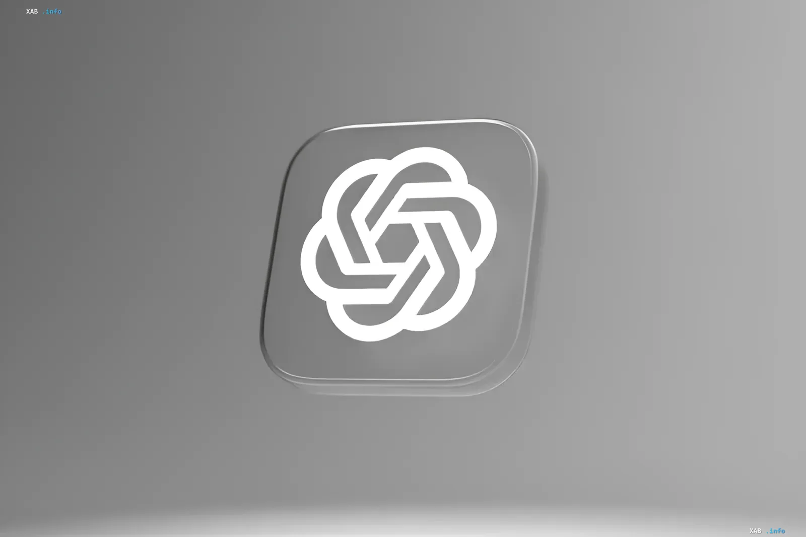 OpenAI-Logo auf grauem Hintergrund, das die Technologieunternehmen im Zentrum von Führungswechseln symbolisiert