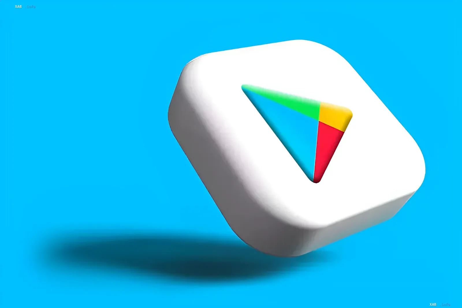 Google Play Store-Logo auf einem weißen Würfel, das die US-Gerichtsentscheidung zur Vereinfachung der Installation von Drittanbieter-App-Stores auf Android symbolisiert