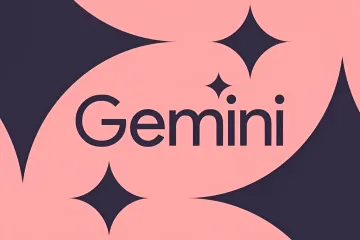 Логотип Gemini на розовом фоне с темными геометрическими элементами — иллюстрация к новости о возможности отключения водяных знаков в Google Gemini