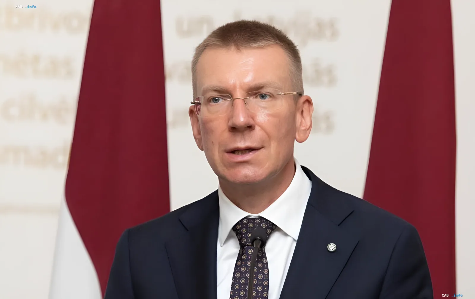 Эдгар Ринкевичс, президент Латвии, выступает с заявлением о начале активной фазы гибридной войны России против стран Балтии