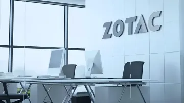 ZOTAC office with logo on the wall and workstations, illustrating PC Partner's warning about budget GPU shortage in 2026