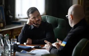 Ukrainian President Volodymyr Zelenskyy in his office discusses priorities for restoring energy infrastructure and new threats in August 2026.