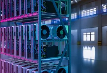 Server racks with AI GPUs in a data center, symbolizing hidden investments by US tech giants