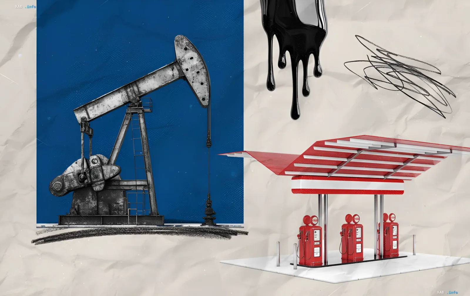 Нефтяная вышка и заправочная станция: символика стабилизации цен на бензин в Украине
