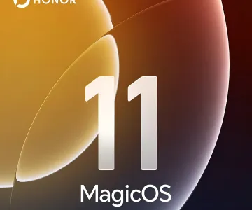 Официальный логотип Honor MagicOS 11 с цифрой 11 на золотистом фоне — новая версия системы с функцией освобождения более 50 ГБ памяти