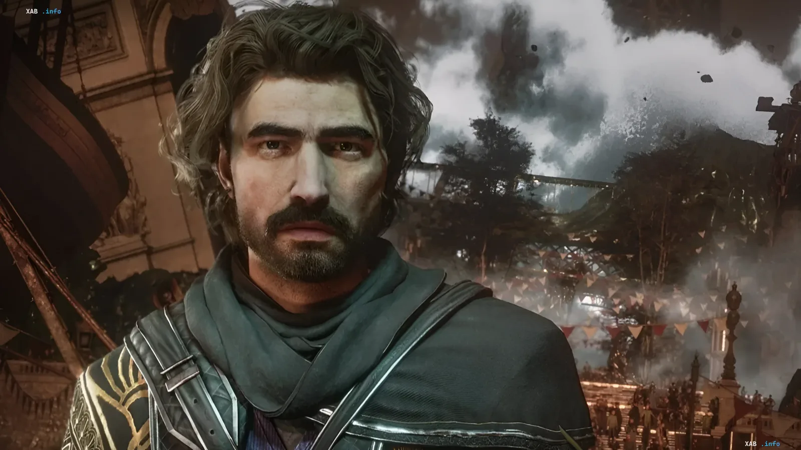 Main protagonist of Clair Obscur: Expedition 33 against a ruined city backdrop — visual embodiment of the game’s unique style, as highlighted by Shuhei Yoshida