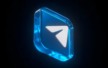 Стильный 3D логотип Telegram в синем цвете, символизирующий запуск собственной доменной зоны .gram