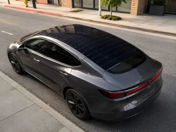 Elektroauto mit Fuyao-Panoramadach und Solarzellen: Photovoltaik-Glas auf dem Dach speist das Bordnetz des Fahrzeugs