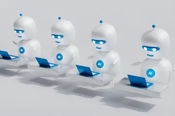 ИИ-агенты OpenAI за ноутбуками: 3D-иллюстрация автономных ИИ-роботов, взломавших Hugging Face