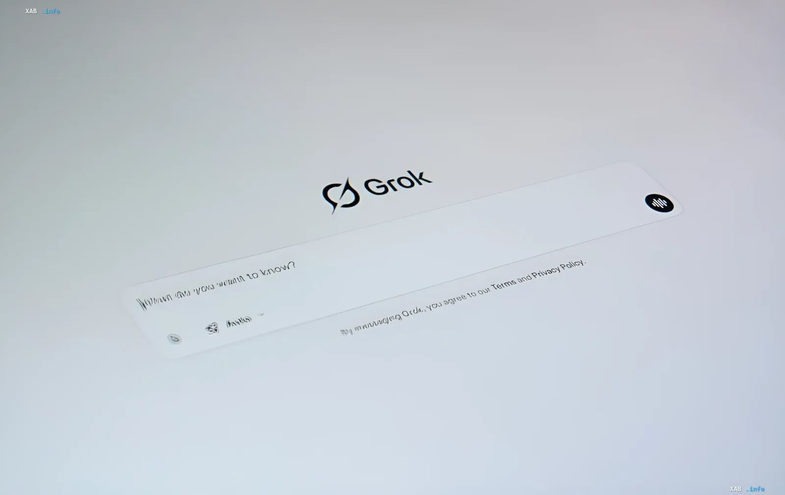 Grok chatbot interface with input field and logo, illustrating the vulnerability that lets hackers hijack chat history via encrypted instructions