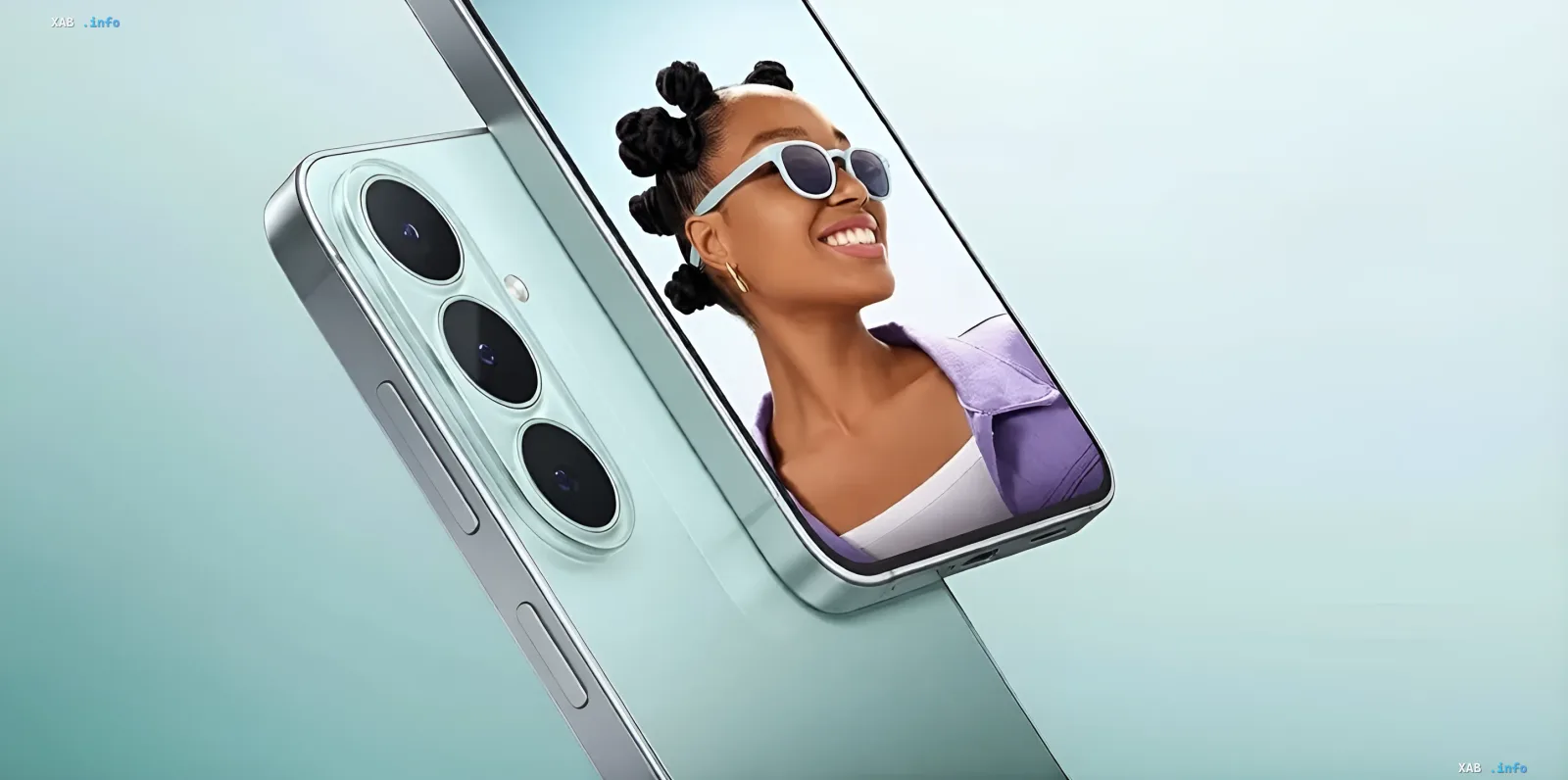 Samsung Galaxy S26 FE в цвете Blueberry: глянцевая задняя панель, три вертикальных камеры и серебристая рамка на рендере до презентации