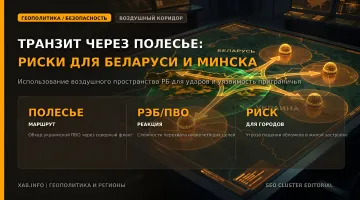 Схема маршрута транзита российских дронов через Полесье и риски для Беларуси и Минска