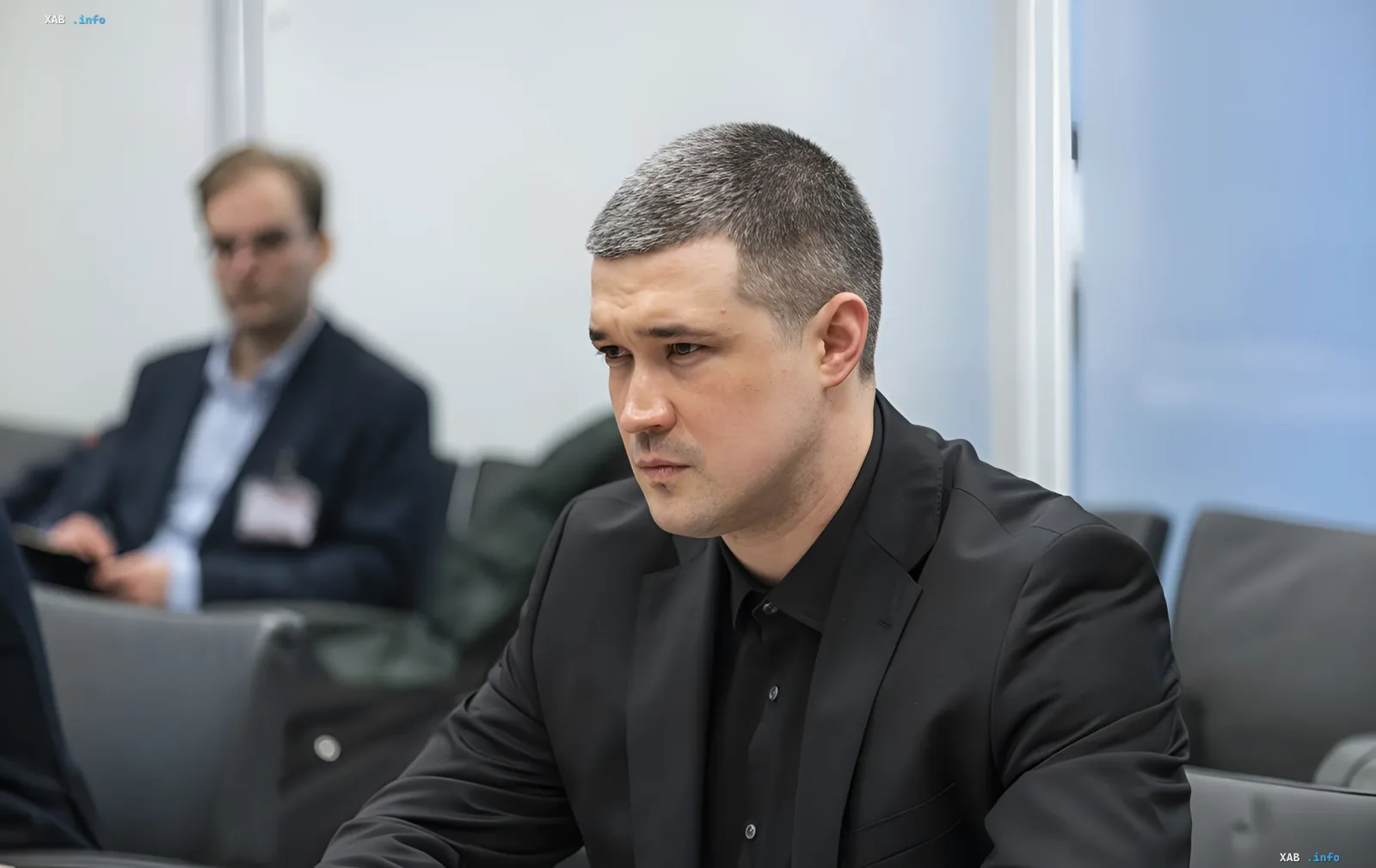 Fedorov in a black suit at a hearing, calling on Zelensky to publicly answer about corruption in his close circle