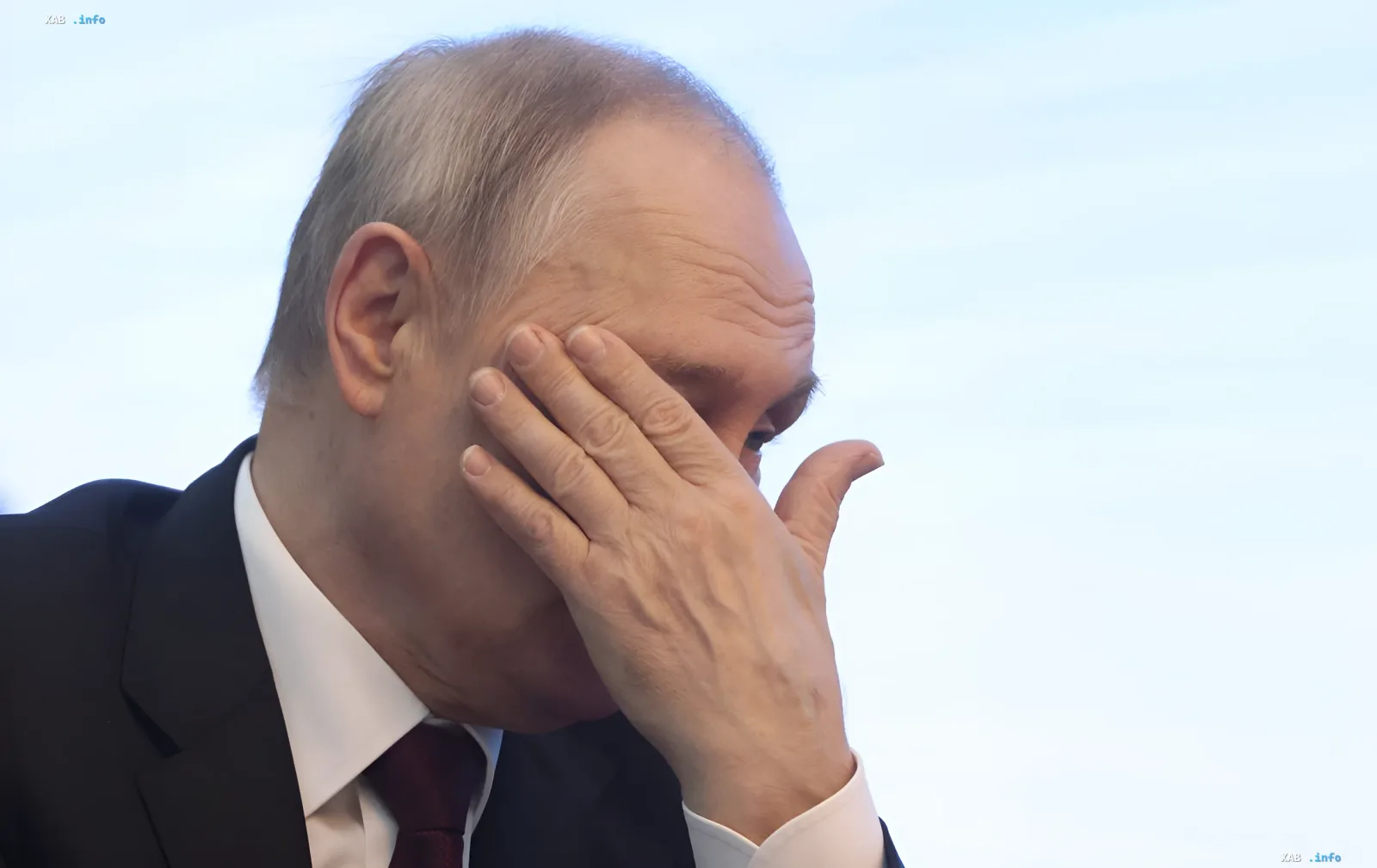 Putin covers his face with his hand amid Russia's fuel crisis