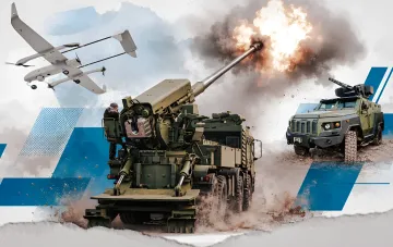 Современные образцы украинской оборонной промышленности: беспилотный летательный аппарат, самоходная гаубица и бронированная машина