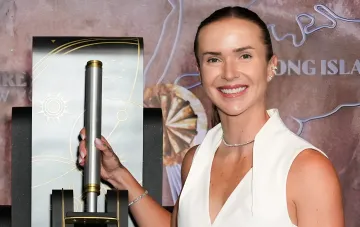 Elina Switolina bei der Zeremonie zur Blau-Gelb-Beleuchtung des Empire State Building zum 35. Unabhängigkeitstag der Ukraine