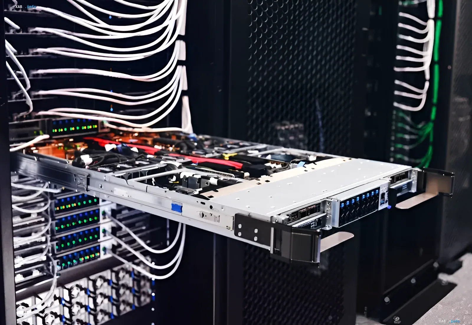 ШІ-сервер Nvidia і Supermicro в стійці дата-центру, вилучений у справі про контрабанду до Китаю