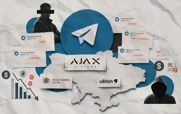 Инфографика репутационного рэкета: координированные Telegram-атаки и анонимные каналы, бьющие по украинскому бизнесу — Ajax Systems, Philip Morris Ukraine, uklon
