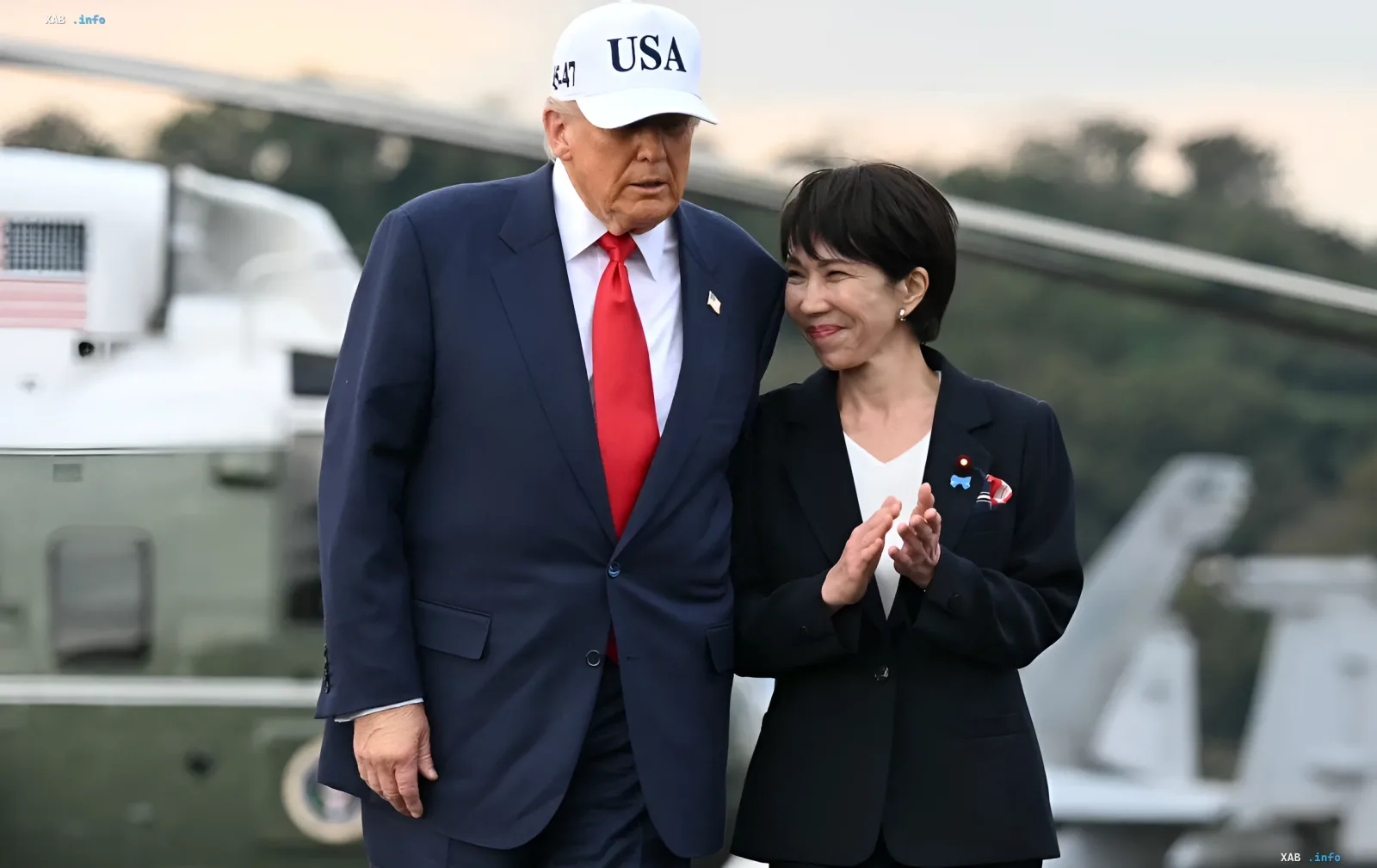 Санаэ Такаичи и Дональд Трамп на фоне вертолёта: Япония защищает МУС от давления США