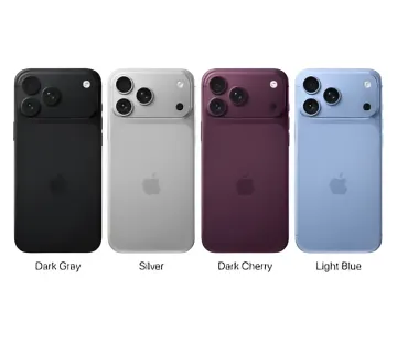 Renders des iPhone 18 Pro in vier Farben: Dark Gray, Silver, Dark Cherry und Light Blue mit neuer Kamera auf eigenem Plateau — was Apple am 9. September zeigt