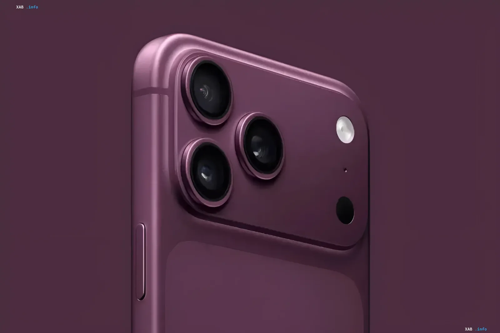 iPhone 18 Pro: rear panel concept with triple cameras Render of the rear panel of the rumored iPhone 18 Pro in purple with a triple camera — one of Apple's expected September 9 announcements