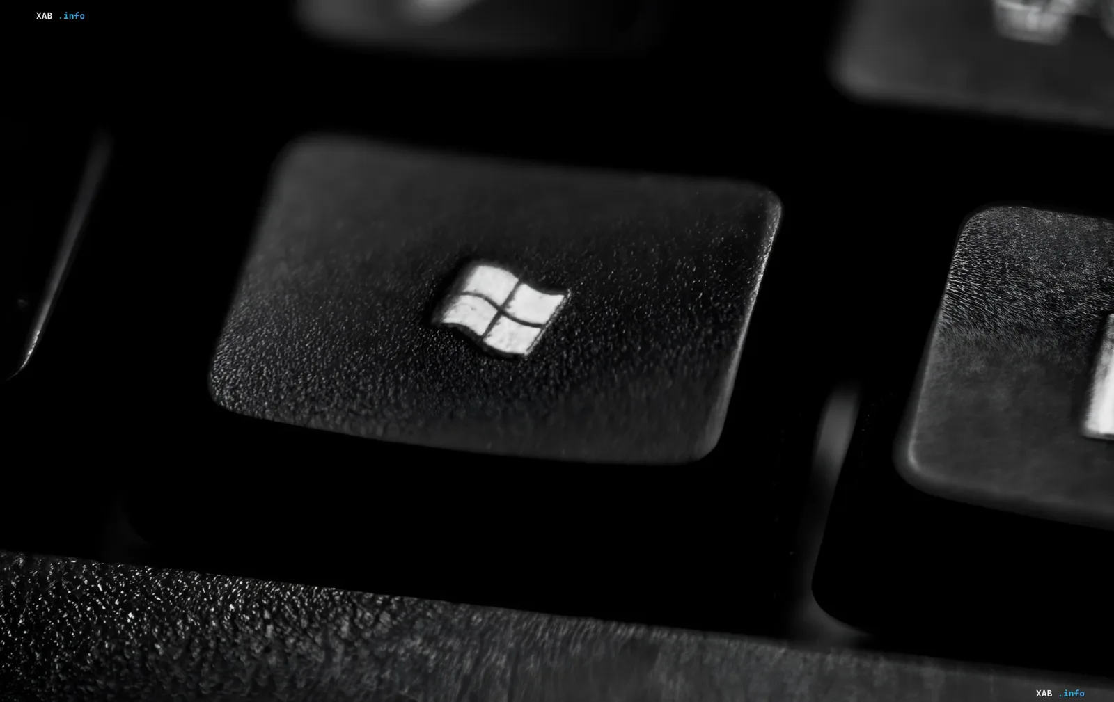 Windows-Taste auf einer Tastatur in Makroaufnahme: Symbol des Microsoft-Ökosystems und der Link-to-Windows-Funktion