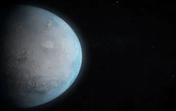 Земля в космосе на фоне звёздного неба: иллюстрация к теории NASA о связи ледниковых периодов с проходом Солнца сквозь межзвёздные облака